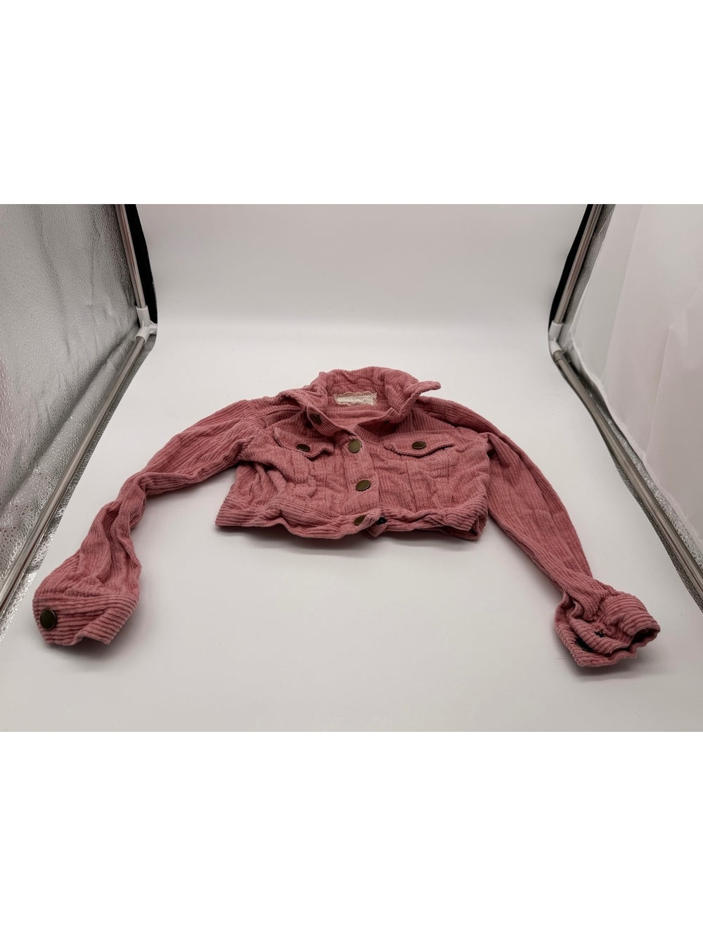 Btween Girls Pink Cropped Button Front Jacket 3t cordory